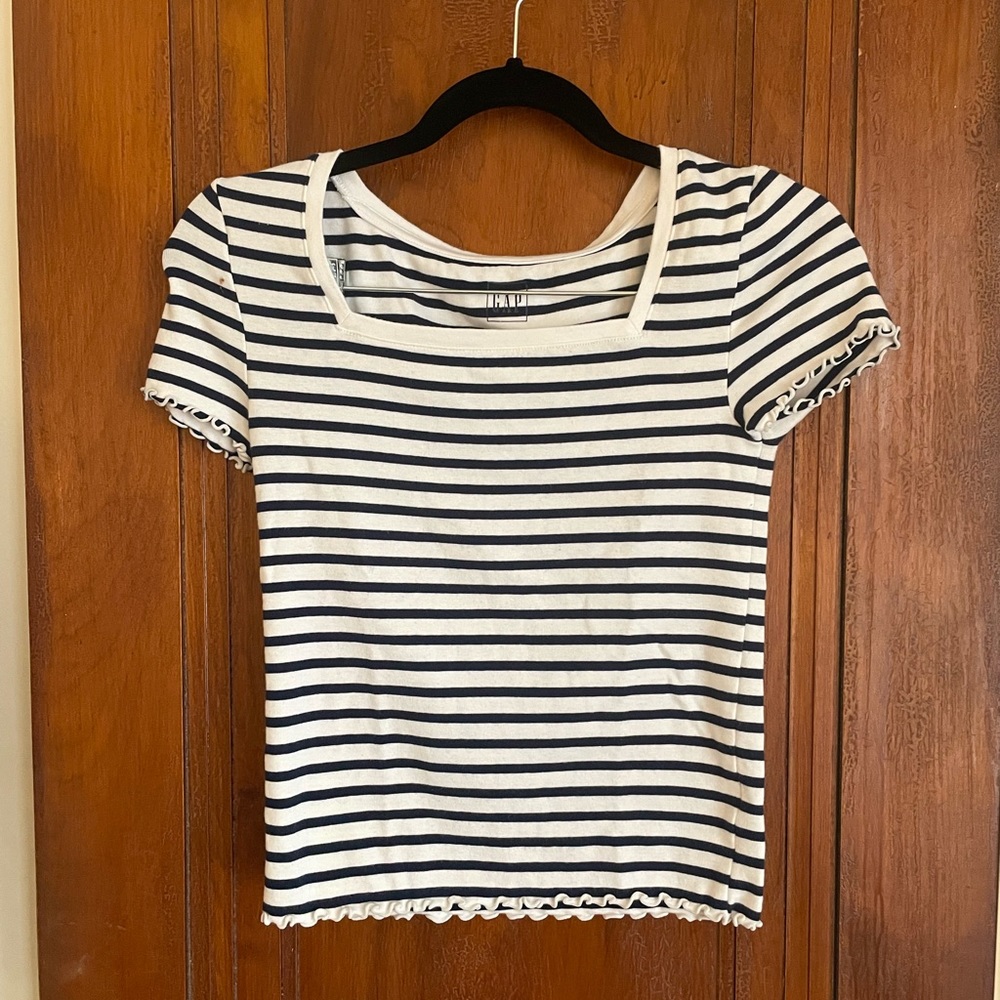 Striped Square-neck T-shirt